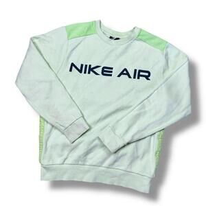 Nike Air Long Sleeve Men's Fleece Pullover Sweatshirt Lime Green Size Small Gym